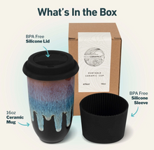 Load image into Gallery viewer, Monsoon Ceramic Travel Mug – 16oz with Lid &amp; Sleeve
