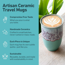 Load image into Gallery viewer, Nebula Ceramic Travel Mug – 12oz with Lid &amp; Sleeve
