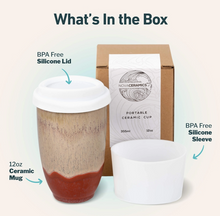 Load image into Gallery viewer, Jupiter Ceramic Travel Mug – 12oz with Lid &amp; Sleeve
