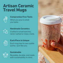 Load image into Gallery viewer, Jupiter Ceramic Travel Mug – 12oz with Lid &amp; Sleeve

