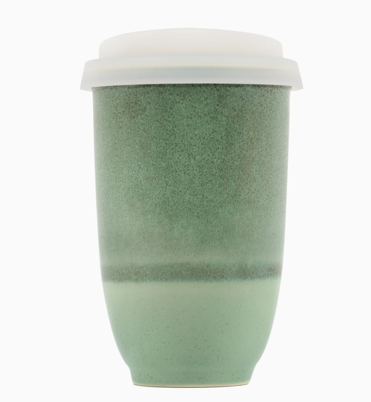 Emerald 12oz Ceramic Travel Mug – Reusable & Stylish