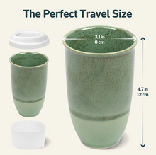 Load image into Gallery viewer, Emerald 12oz Ceramic Travel Mug – Reusable &amp; Stylish
