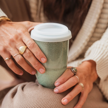 Load image into Gallery viewer, Emerald 12oz Ceramic Travel Mug – Reusable &amp; Stylish
