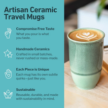 Load image into Gallery viewer, Emerald 12oz Ceramic Travel Mug – Reusable &amp; Stylish
