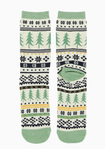 Tree Fair Isle Crew Sock