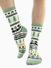 Load image into Gallery viewer, Tree Fair Isle Crew Sock
