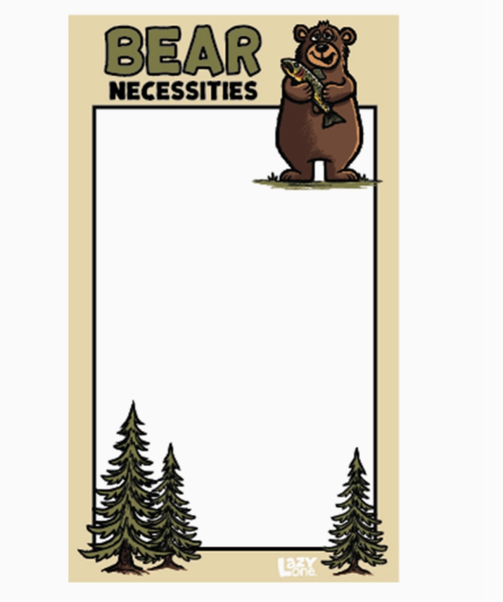 Bear Necessities Small Notepad