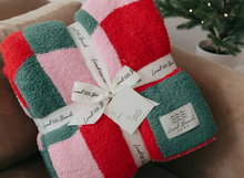 Load image into Gallery viewer, Mixed Check Holiday Cozy Luxe Home Blanket
