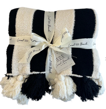 Load image into Gallery viewer, Striped Luxe Home Blanket with Tassels
