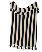 Load image into Gallery viewer, Striped Luxe Home Blanket with Tassels
