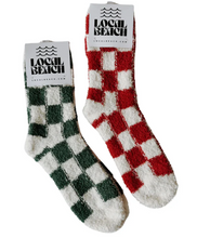 Load image into Gallery viewer, Red Or Green Checker Local Beach Cozy Socks

