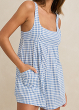 Load image into Gallery viewer, Lola Check Romper Blue
