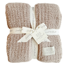 Load image into Gallery viewer, Solid Ribbed Luxe Home Cozy Blanket Sand
