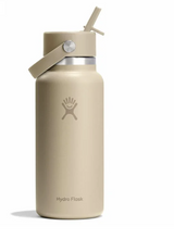 Load image into Gallery viewer, Beige Hydro Flask water bottle with straw lid on a white background
