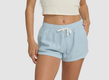 Load image into Gallery viewer, Road Trippin Elastic Waist Shorts Washed Chambray

