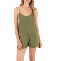 Load image into Gallery viewer, Wavy Days Sleeveless Romper Moss
