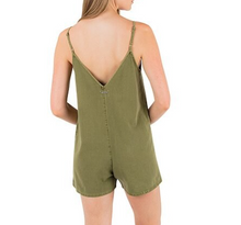 Load image into Gallery viewer, Wavy Days Sleeveless Romper Moss
