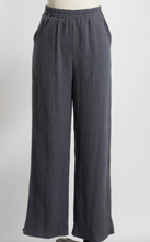 Load image into Gallery viewer, Triple Gauze Wide Leg Pants Charcoal
