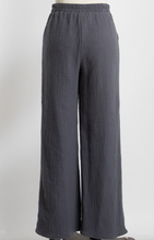Load image into Gallery viewer, Triple Gauze Wide Leg Pants Charcoal
