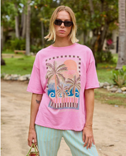 Load image into Gallery viewer, Feel The Heat Short Sleeve Knit T-Shirt Party Pink
