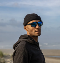 Load image into Gallery viewer, Rambler Matte Black + Polarized Blue Mirror Lens
