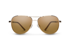 Load image into Gallery viewer, Aviator Gold + Polarized Brown Lens
