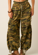 Load image into Gallery viewer, Nila CAMO CARGO DRAWSTRING PARACHUTE PANTS
