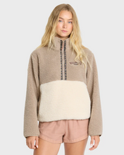 Load image into Gallery viewer, Horizon Sherpa Mock Neck Half Zip Sweatshirt Cobblestone
