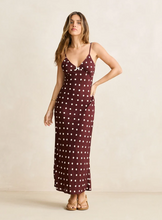 Load image into Gallery viewer, Polka Dot Bias Midi Dress Cafe
