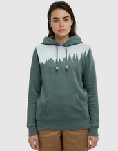 Load image into Gallery viewer, Juniper Hoodie Pine green heather white

