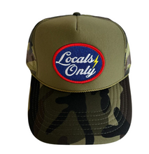 Load image into Gallery viewer, Locals Only Patch Trucker Hat Camo

