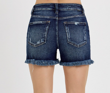 Load image into Gallery viewer, High Rise Button Down Step Side Hem Shorts
