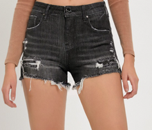 Load image into Gallery viewer, Mid Rise Patched Denim Shorts
