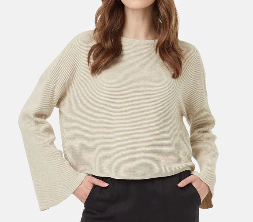 Highline Bell Sleeve Sweater Pale Oak Heather