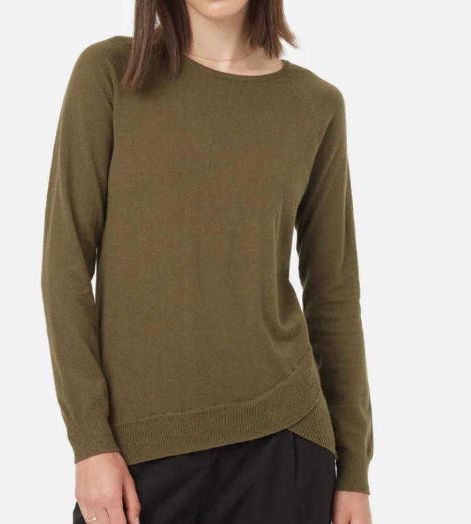 Highline Cotton Acre Sweater Olive Night Green