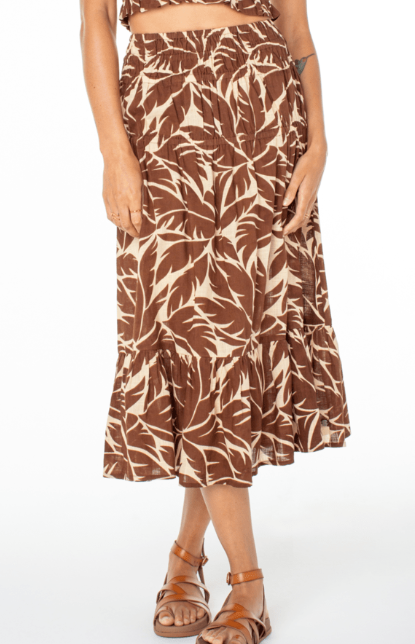 Malia Midi Skirt PARCHMENT PALM