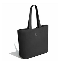 Load image into Gallery viewer, Black tote bag made by hydro flask on a white background
