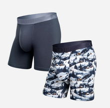 Load image into Gallery viewer, CLASSIC BOXER BRIEF 2 PACK Midnight Navy/Winter Town
