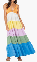 Load image into Gallery viewer, Honolulu Glow Colorblock Tiered Maxi Dress
