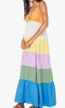 Load image into Gallery viewer, Honolulu Glow Colorblock Tiered Maxi Dress
