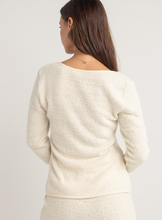 Load image into Gallery viewer, Sofia Boucle long sleeve tie front top cream
