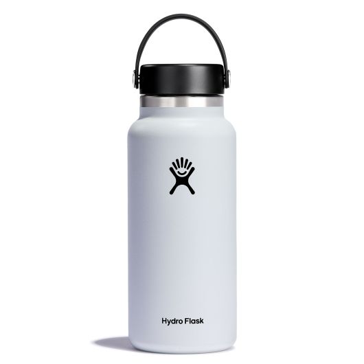 32 oz Water Bottle - Wide Mouth White