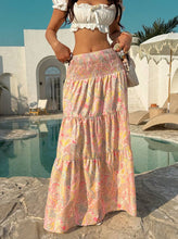 Load image into Gallery viewer, Beach Boho Paisley Smocked Waistband Maxi Skirt
