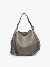 Load image into Gallery viewer, Eloise Large Tassel Hobo w/ Braided Handle 2 Bags
