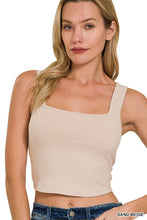 Load image into Gallery viewer, Cotton Square Neck Cropped Cami Top
