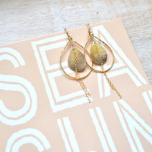Load image into Gallery viewer, Blacklip Shell Teardrop Earrings
