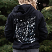 Load image into Gallery viewer, Winter forest Unisex Hoodie Black
