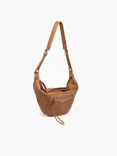 Load image into Gallery viewer, Leigh Distressed Hobo Bag: CARAMEL

