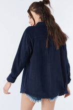 Load image into Gallery viewer, COLLINS OVERSIZED SUPERFLEECE SHACKET NAVY
