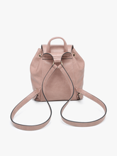 Load image into Gallery viewer, Jewel Fringe Bucket Backpack – Distressed Vegan Bag
